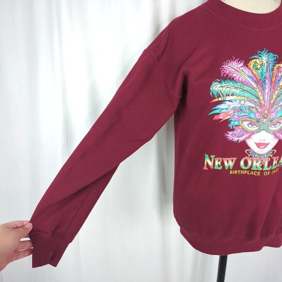 Vintage New Orleans Sweatshirt Medium NOLA Jazz Mardi Gras - Picture 3 of 8